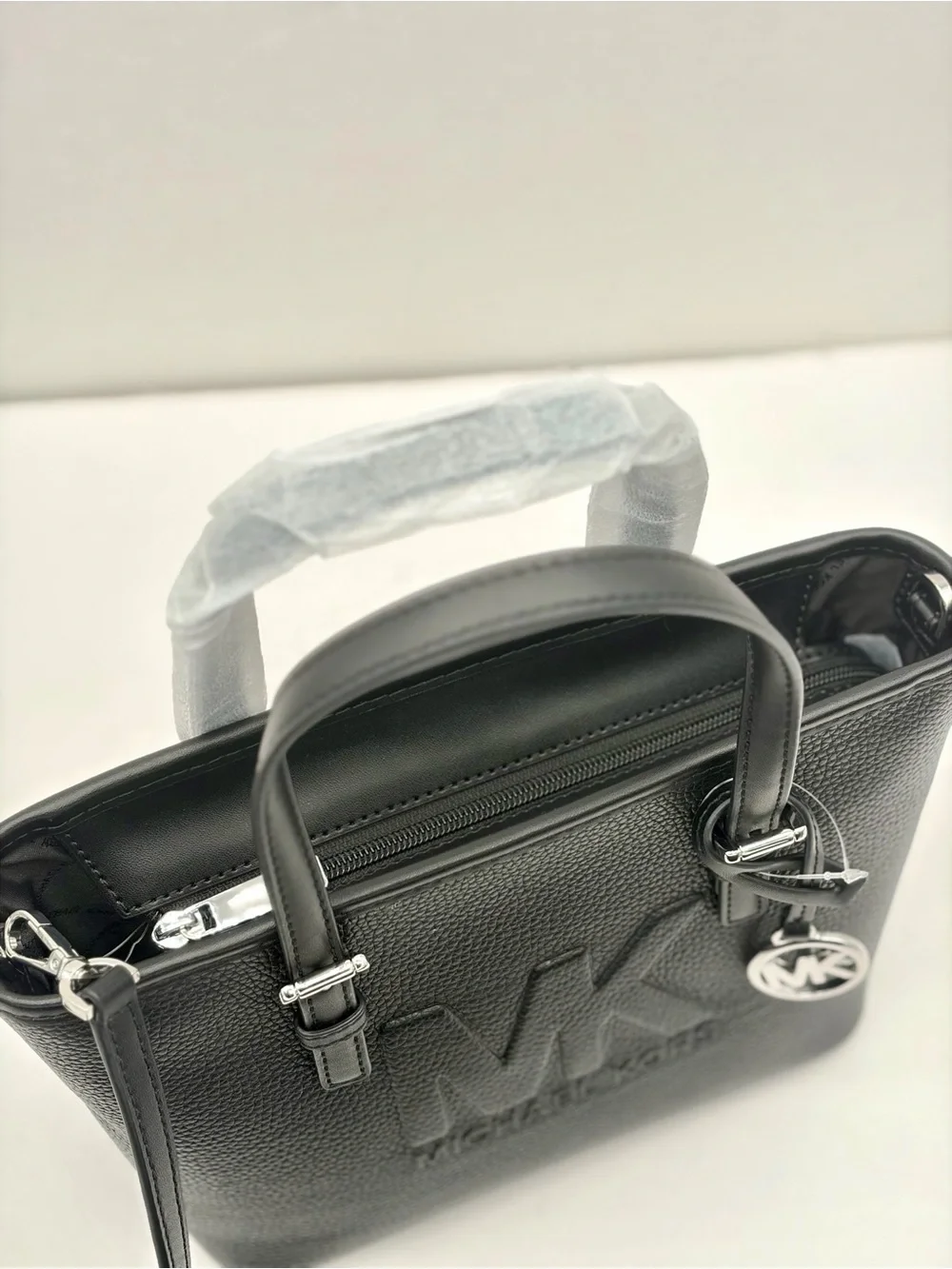 Michael Kora Carryall Convertible Tote Crossbody Bag Black